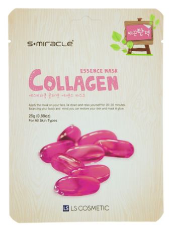 Тканевая маска для лица с коллагеном S+Miracle Collagen Essence Mask 25г