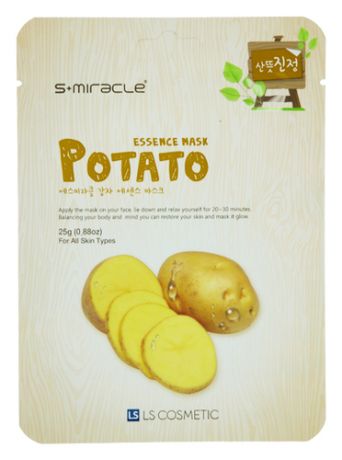 Тканевая маска для лица с экстрактом картофеля S+Miracle Potato Essence Mask 25г