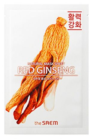 Тканевая маска с экстрактом женьшеня Natural REd Ginseng Mask Sheet 21мл
