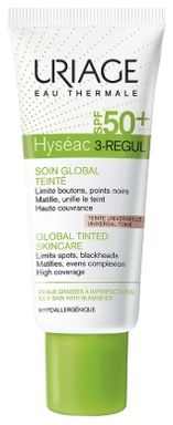 Универсальный крем для лица с тональным эффектом Hyseac 3-Regul Soin Global Teinte SPF50+ 40мл