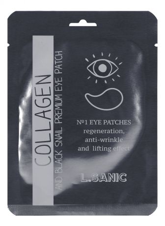 Гидрогелевые патчи для области вокруг глаз с коллагеном и муцином черной улитки Collagen Аnd Black Snail Premium Eye Patch...