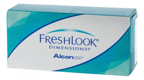 Цветные контактные линзы FreshLook Dimensions (6 блистеров): оптическая сила -4,00; цвет pacific blue
