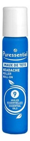 Роллер успокаивающий от головной боли 9 эфирных масел Maux De Tete Roller 5мл
