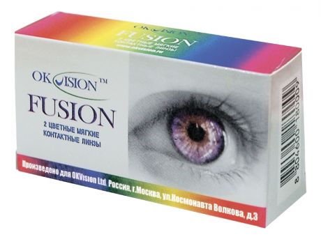Декоративные контактные линзы Fusion Fancy (2 блистера): оптическая сила -0,00; цвет luna black