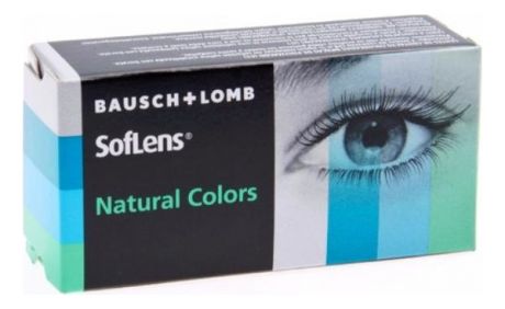 Цветные контактные линзы SofLens Natural Colors (2 блистера): оптическая сила -1,00; радиус кривизны 8,7; цвет platinum