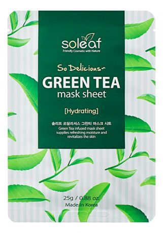 Тканевая маска для лица с экстрактом зеленого чая So Delicious Green Tea Mask Sheet 25 мл
