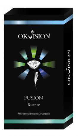 Тонированные контактные линзы Fusion Nuance (6 блистеров): оптическая сила -13,50; цвет aqua