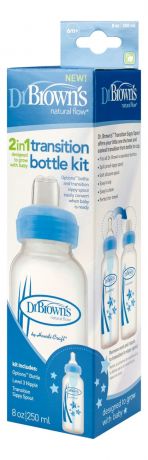 Бутылочка с узким горлышком и мягким силиконовым носиком Natural Flow SB8192 250мл (с соской от 6 мес, синяя)