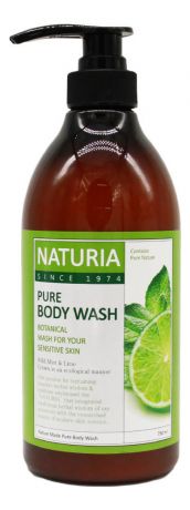 Гель для душа Мята и лайм Naturia Pure Body Wash Wild Mint & Lime 750мл: Гель 750мл