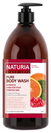 Гель для душа Клюква и апельсин Naturia Pure Body Wash Cranberry & Orange 750мл: Гель 750мл