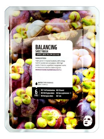 Тканевая маска для лица с экстрактом мангостина Facial Sheet Mask Mangosteen Balancing 25мл