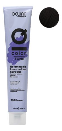 Краситель для волос Тон-в-тон с кокосовым маслом без аммиака Cosmetics IQ Color Tone Haircolor 90мл: 1 Black