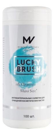 Салфетки для экспресс очищения косметических кистей Lucky Brush Cleanser Wipes: Салфетки 100шт
