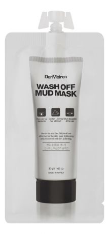 Очищающая маска для лица с глиной и морской солью Wash Off Mud Mask 30г