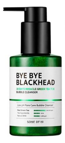 Пенка-маска для лица против черных точек Bye Bye Blackhead 30 Days Miracle Green Tea Tox Bubble Cleanser 120г