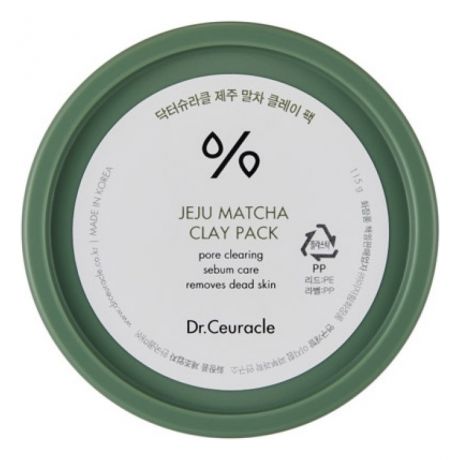 Очищающая маска для лица с глиной и зеленым чаем Матча Jeju Matcha Clay Pack 115г