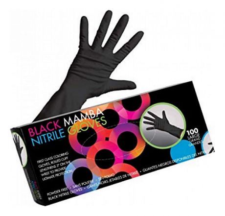 Перчатки черные нитриловые Midnight Mitts Nitrile Gloves 100шт: Рамер L