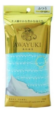 Массажная мочалка для тела средней жесткости Awayuki Body Towel (голубая)