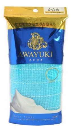 Массажная мочалка для тела сверхжесткая Awayuki Body Towel (голубая)