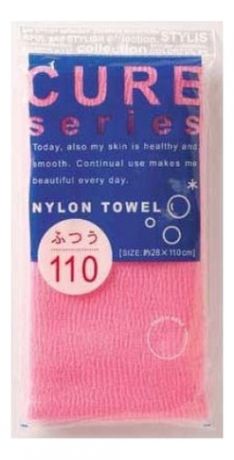 Массажная мочалка для тела средней жесткости Cure Nylon Towel: Розовая