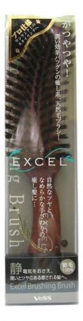 Щетка для волос с натуральной щетиной и нейлоном Excel Mix Brushing Brush: Щетка с изогнутой ручкой
