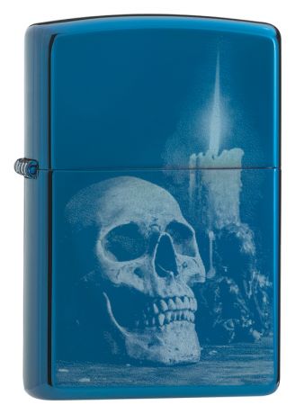 Зажигалка Classic Skull Design 29704 (голубая, глянцевая)