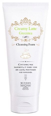 Очищающая пенка для лица с экстрактом зеленого чая Creamy Latte Green Tea Cleansing Foam 172мл