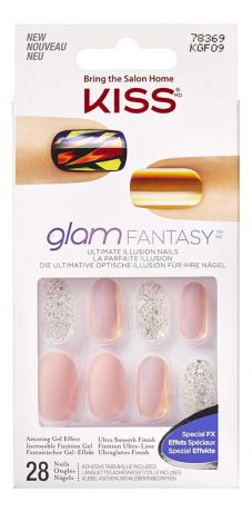 Накладные ногти Розовый кварц Glam Fantasy KGF09C 28шт (с клеем, короткая длина)