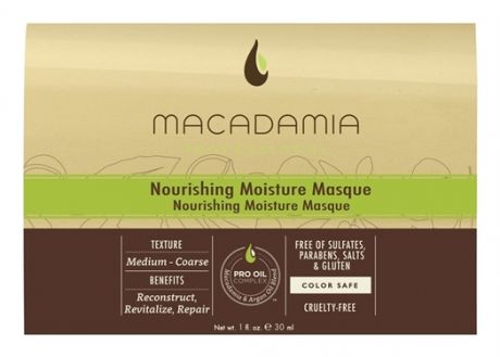 Питательная маска для волос с маслом арганы и макадамии Professional Nourishing Moisture Masque: Маска 30мл