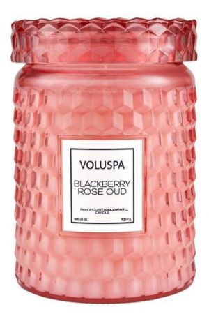 Ароматическая свеча Blackberry Rose Oud (Ежевика, Роза и Уд): свеча в стеклянном подсвечнике 510г