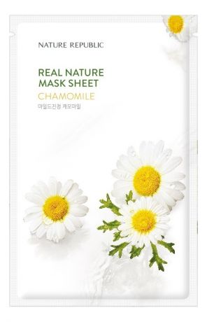 Тканевая маска для лица c экстрактом ромашки Real Nature Mask Sheet Chamomile 23мл