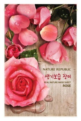 Тканевая маска для лица с экстрактом розы Real Nature Rose Mask Sheet 23мл