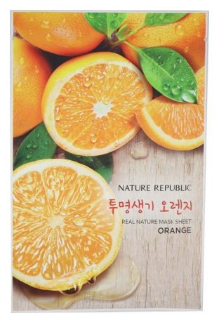 Тканевая маска для лица с экстрактом апельсина Real Nature Mask Sheet Orange 23мл
