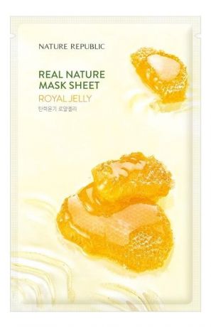 Тканевая маска с экстрактом пчелиного маточного молочка Real Nature Mask Sheet Royal Jelly 23мл