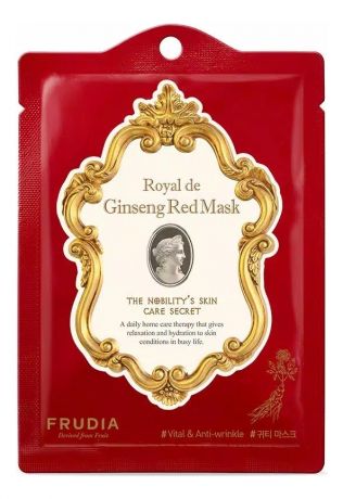 Омолаживающая маска для лица с красным жень-шенем Royal De Ginseng Red Mask 20мл: Маска 10шт