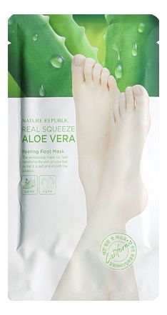 Пилинг-носочки для ног с экстрактом алоэ вера Real Squeeze Aloe Vera Peeling Foot Mask 2*25мл