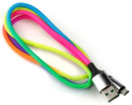 Дата-кабель Smartbuy microUSB 1м радуга