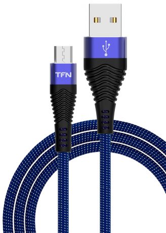 Дата-кабель TFN microUSB с защитой от излома Black/Blue