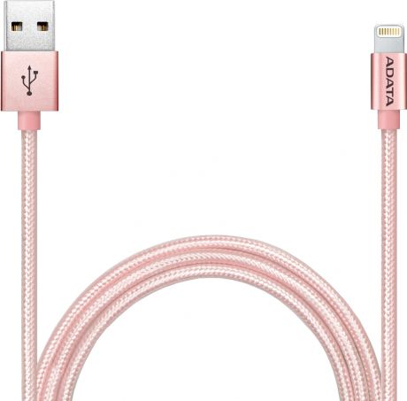 A-Data AMFIAL USB-Apple 8pin MFI 1м в оплетке (розовое золото)