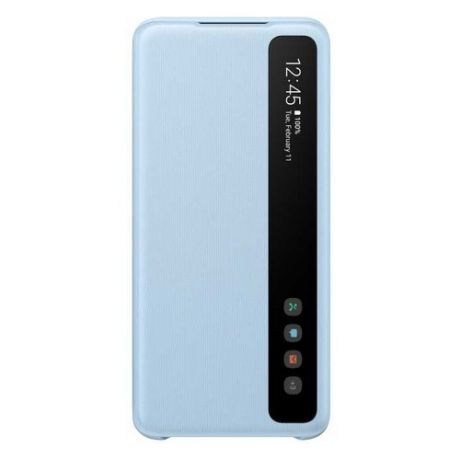 Чехол (флип-кейс) SAMSUNG Smart Clear View Cover, для Samsung Galaxy S20, голубой [ef-zg980clegru]