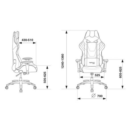 Кресло игровое БЮРОКРАТ VIKING 4 AERO, на колесиках, искусственная кожа/ткань, черный [viking 4 aero black]