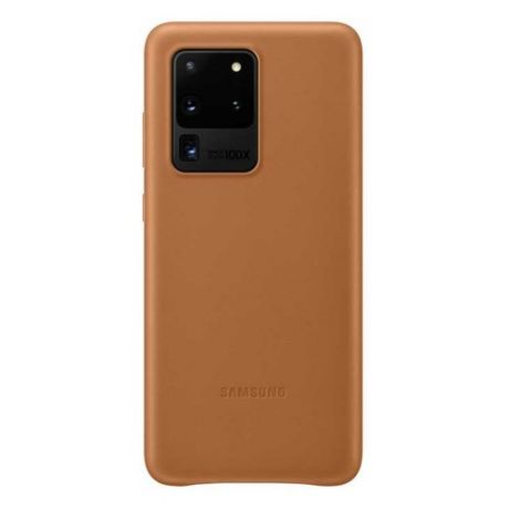Чехол (клип-кейс) SAMSUNG Leather Cover, для Samsung Galaxy S20 Ultra, коричневый [ef-vg988laegru]