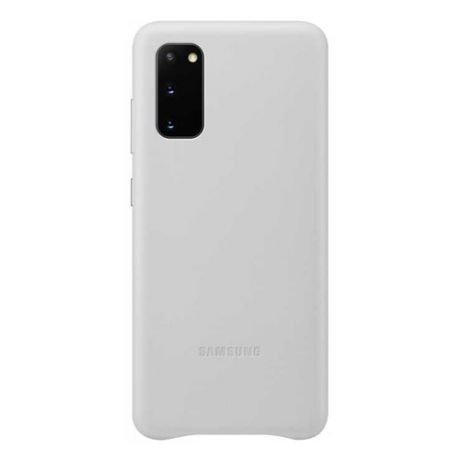 Чехол (клип-кейс) SAMSUNG Leather Cover, для Samsung Galaxy S20, серебристый [ef-vg980lsegru]