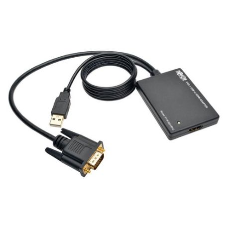 Адаптер аудио-видео TRIPPLITE P116-003-HD-U, VGA (m) - HDMI (f) , ver 1.3, 0.15м, ф/фильтр, черный