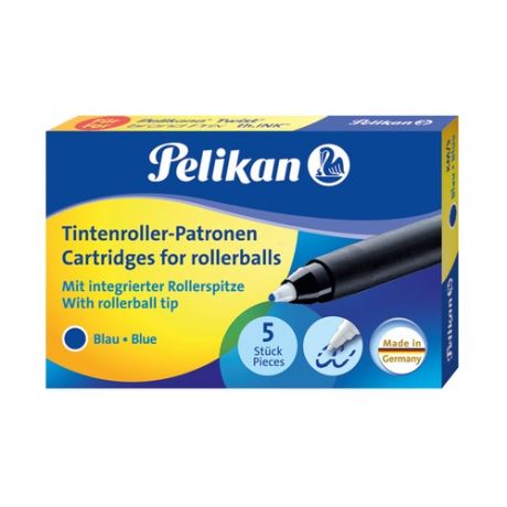 Картридж роллер Pelikan KM/5 (PL943399) синие чернила для ручек роллеров Twist (5шт)