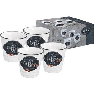Набор из 4-х чашек для кофе Easy Life (R2S) Кухня в стиле Ретро (EL-R1602_KIBC)