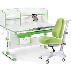 Комплект мебели (стол+полка+кресло+чехол) Mealux Evo-50 Z (Evo-50 Z + Y-528 KZ) белая столешница/зеленый