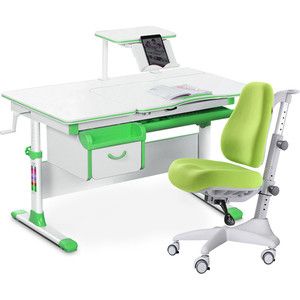 Комплект мебели (стол+полка+кресло+чехол) Mealux Evo-40 Z (Evo-40 Z + Y-528 KZ) белая столешница/зеленый