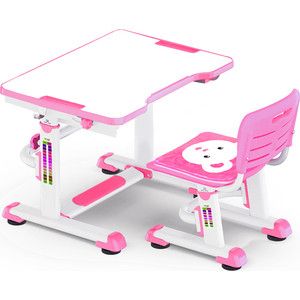 Комплект мебели (столик+стульчик) Mealux BD-09 Teddy pink столешница белая/пластик розовый