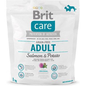 Сухой корм Brit Care Adult All Breed Grain-free Salmon & Potato беззерновой с лососем и картофелем для взрослых собак всех пород 1кг (132726)